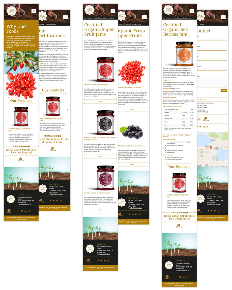 Uber Foods, responsive σχεδιασμός κατασκευή ιστοσελίδας, website responsive design development