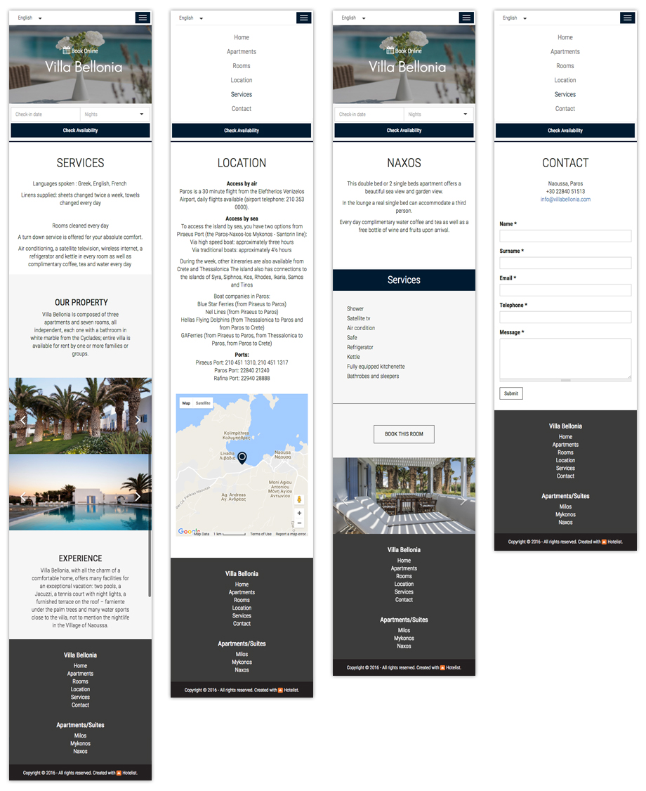 Villa Bellonia, responsive σχεδιασμός κατασκευή ιστοσελίδας, website responsive design development
